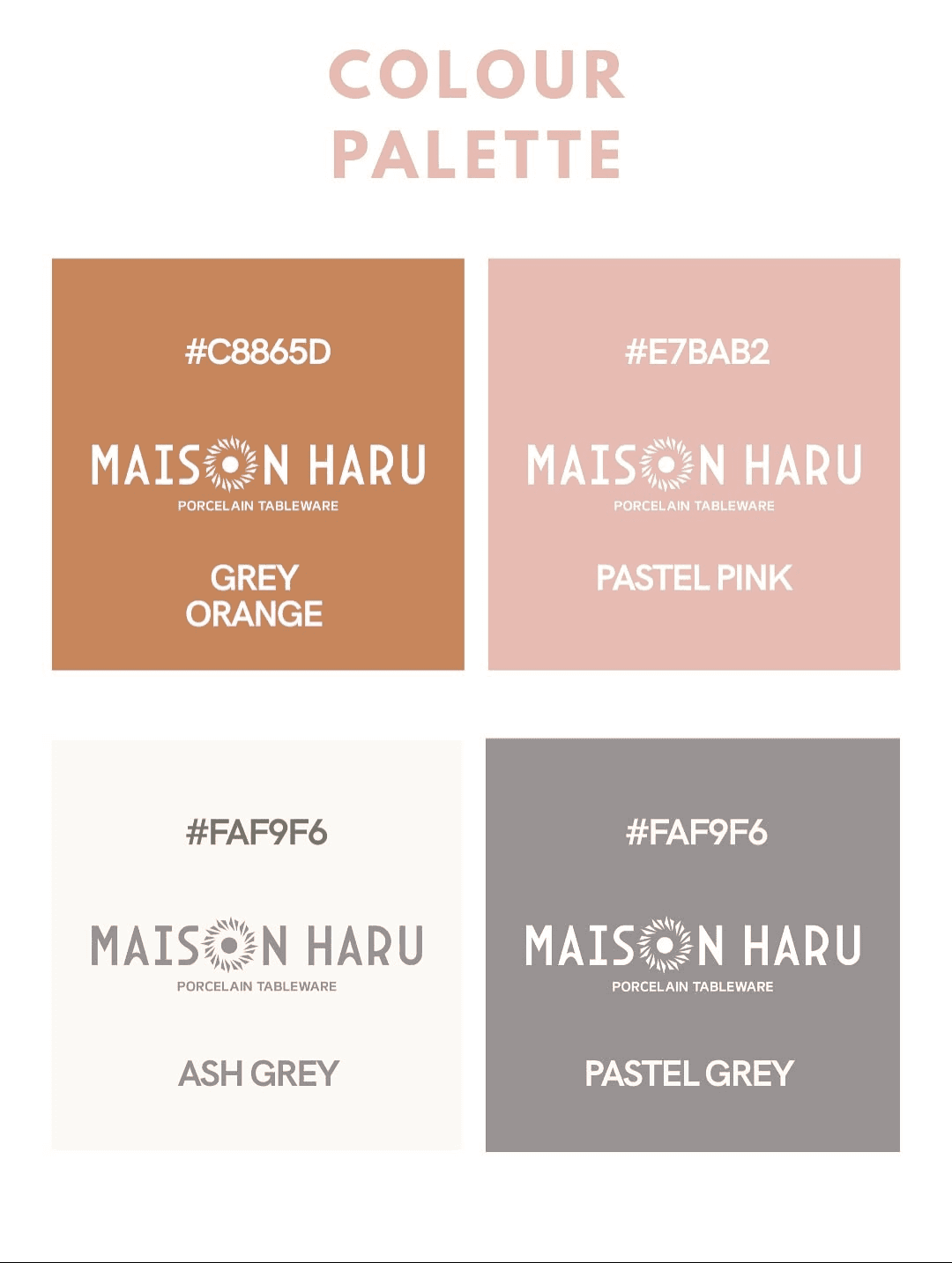 Maison Naru pastel brand colour palette