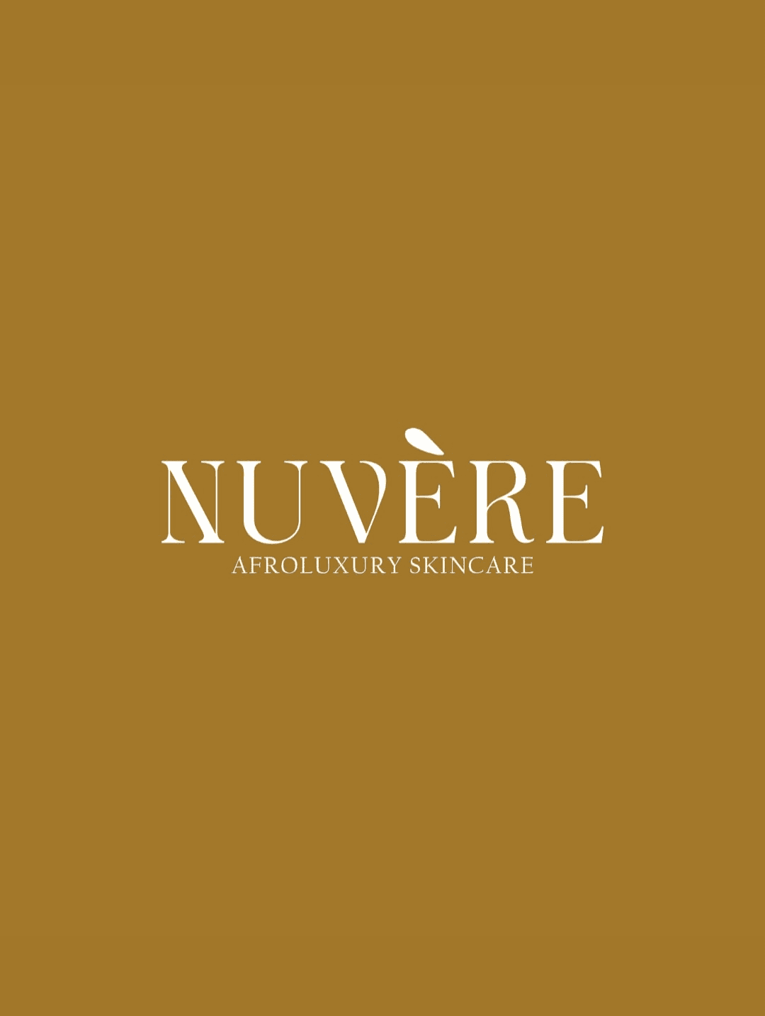 Nuvère logo on warm ochre background