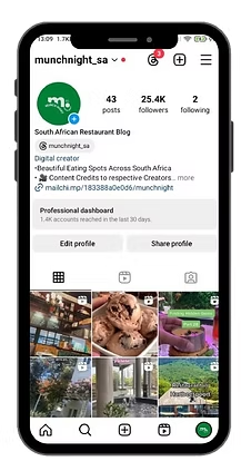 Munch Night Instagram profile at 25,400 followers